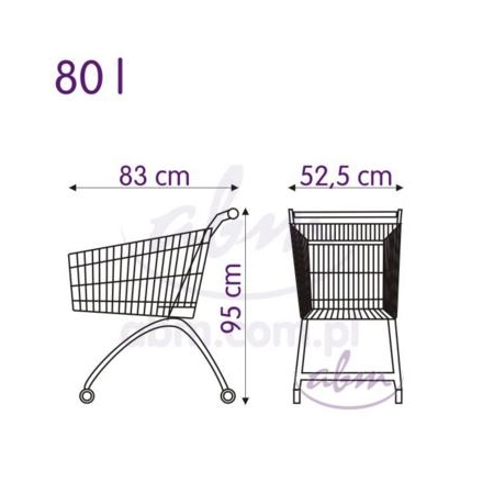 Wózek sklepowy ocynk/czerwony 80l